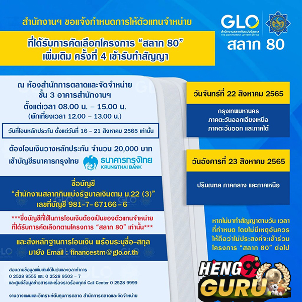  ประกาศรายชื่อผู้ค้าสลากรายใหม่ 2565