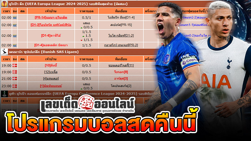 รูปภาพโปรแกรมถ่ายทอดบอลสดคืนนี้ของ lekdedonline